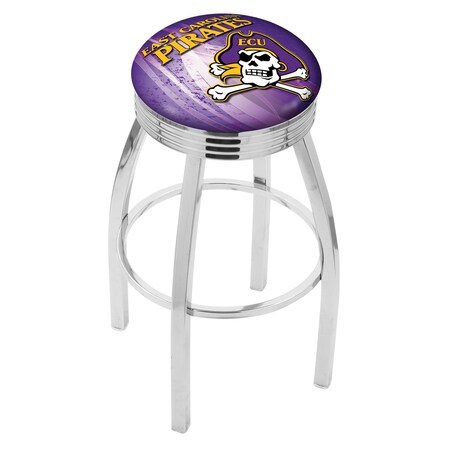 Holland Bar Stool Co 30" Chrome East Carolina Swivel Bar Stool, Accent Ring L8C3C30Ecarol-D2